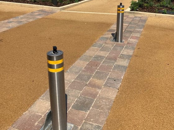 Stainless Steel Retractable Bollard with Rebates