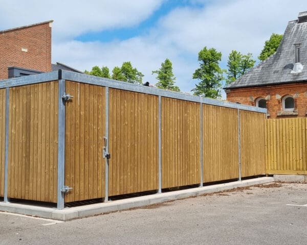 Bespoke sedum roof bin store